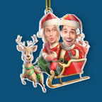 Custom Photo Planning To Sing A Sleighing Song Tonight - Couple Personalized Custom Ornament - Acrylic Custom Shaped - Christmas Gift For Husband Wife, Anniversary 677277 - DiyGiftly