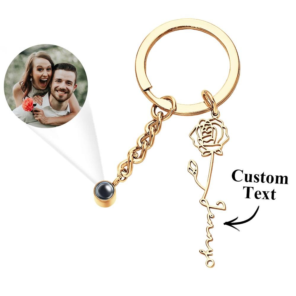 gifts for wife Best Wife Ever - Personalized Keepsake - Photo Projection Keychain with Birth Flower Romantic Gift Mother's Da