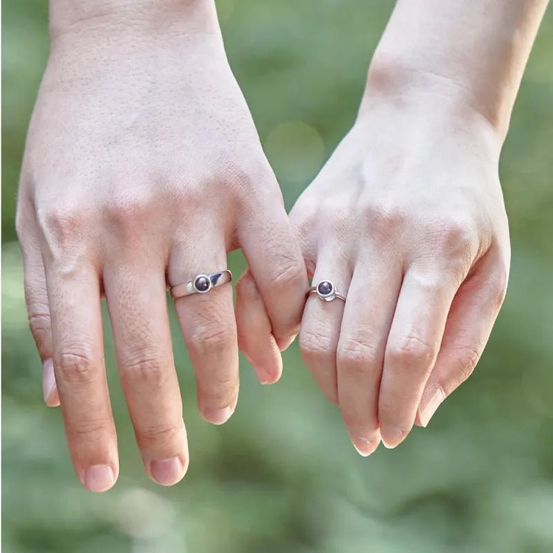 Custom Photo Projection Ring Adjustable Ring for Girlfriend Personalized Couples Statement Ring Wedding Jewelry Anniversary Gift - DiyGiftly