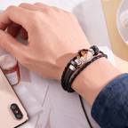 leather wrap style bracelet gift for boyfriend