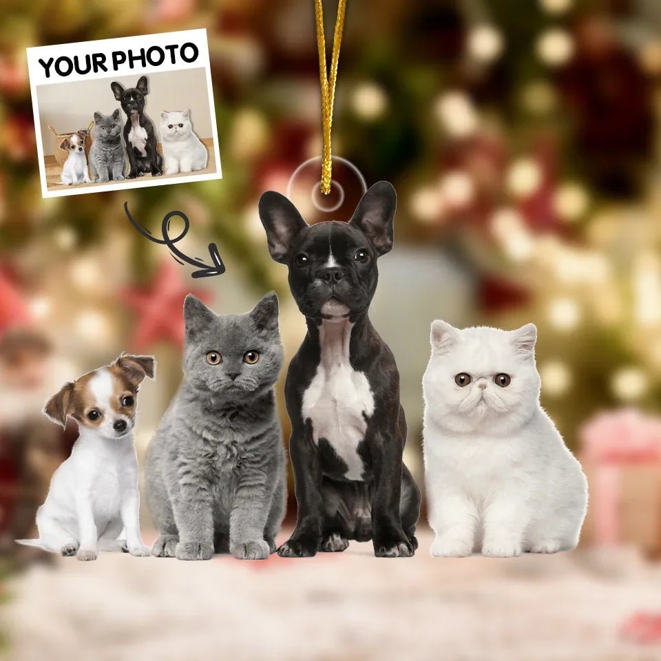 Custom Photo Pugs And Kisses On This Christmas - Dog & Cat Personalized Custom Ornament - Acrylic Custom Shaped - Christmas Gift For Pet Owners, Pet Lovers 683459 - 2 - DiyGiftly