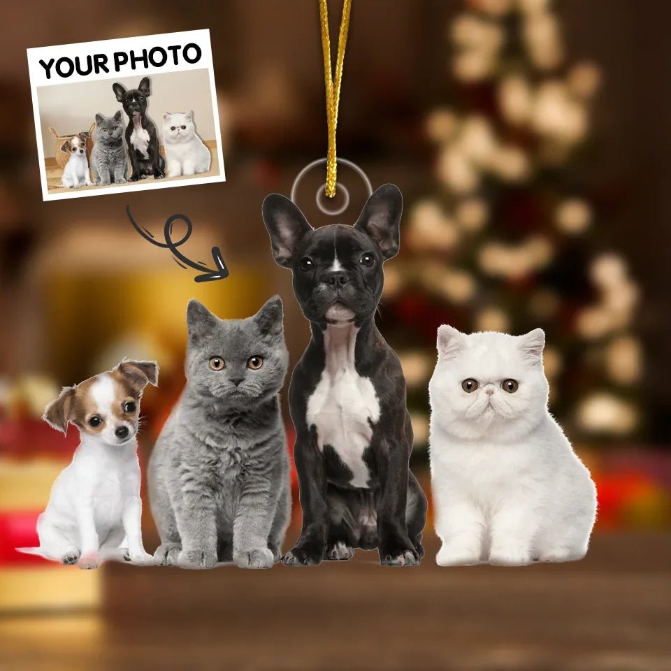 Custom Photo Pugs And Kisses On This Christmas - Dog & Cat Personalized Custom Ornament - Acrylic Custom Shaped - Christmas Gift For Pet Owners, Pet Lovers 683459 - 2 - DiyGiftly