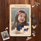 Custom Photo Puzzle Tetris Personalised Wooden Frame Gifts for Kids - DiyGiftly