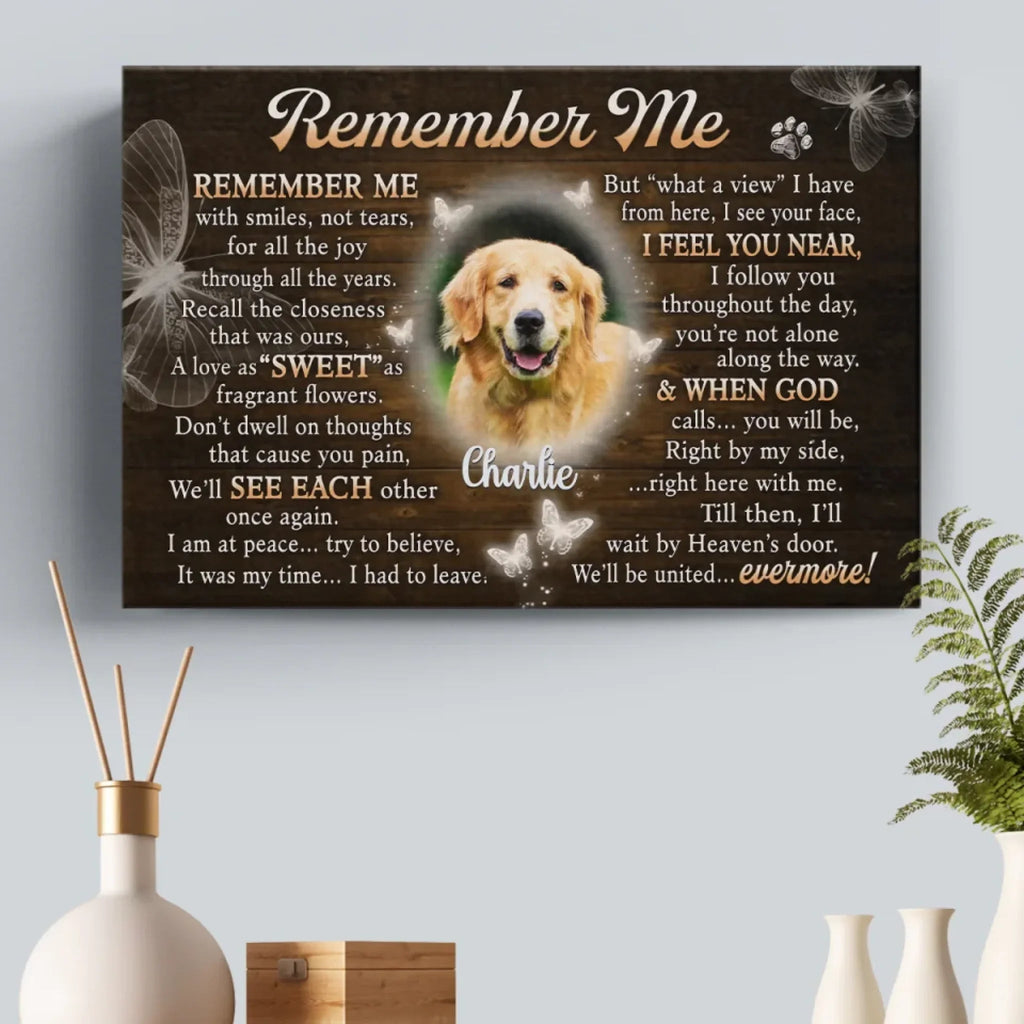 personalized photo loss of dog gift photo canvas wall art main view