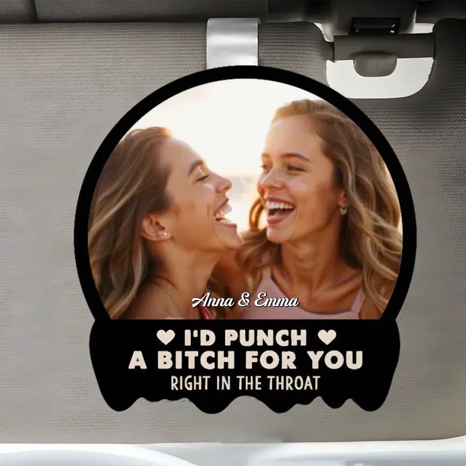 car visor clip custom photo wooden