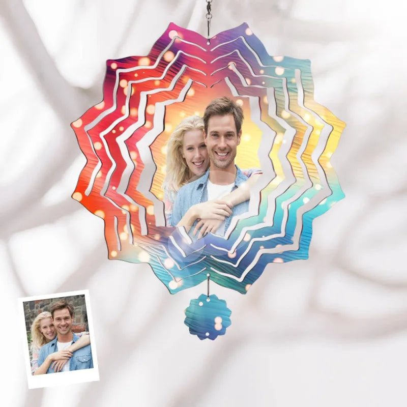 custom photo keepsake wind spinner chime for porch decor