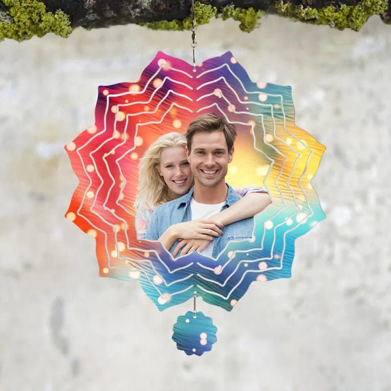 blooming garden custom photo keepsake wind spinner chime for porch decor