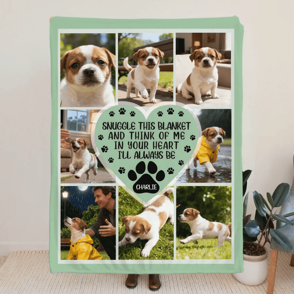 Custom Photo Snuggle This Blanket and Think of Me - Personalized Fleece Blanket, Custom Sherpa Blanket with Photo, Customizable Memory Blanket, Cozy Gift for Loved Ones, Perfect for Family, Anniversary, or Memorial Gift 1061919 - DiyGiftly
