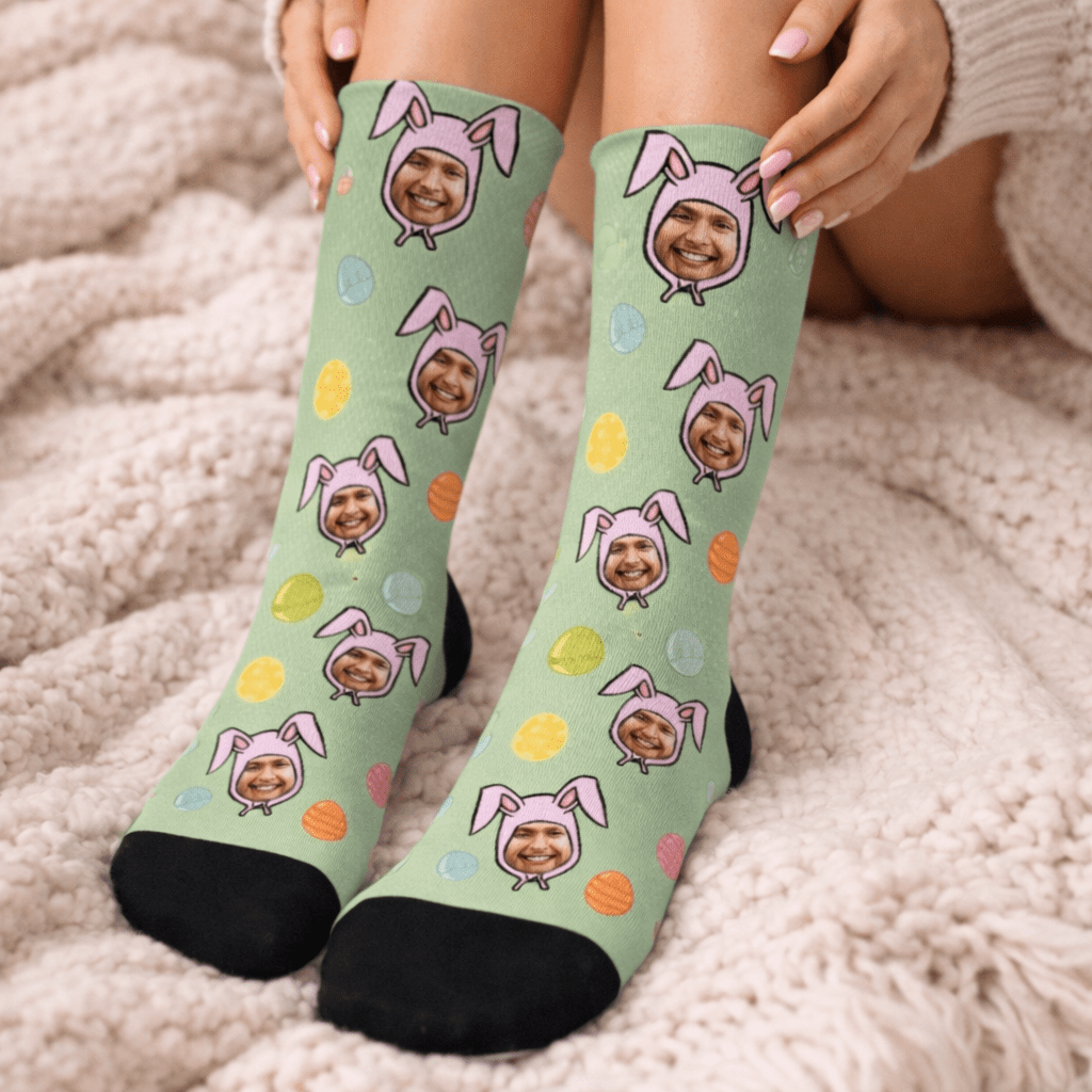 Custom Photo Socks, Easter Socks, Easter Egg Socks, Personalized Photo Socks, Funny Photo Socks, Custom Printed Socks, Easter Bunny Socks 73476096 - DiyGiftly