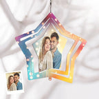 Custom Photo Star Wind Spinner Chime Garden Decoration Couple Valentine's Day Gift - DiyGiftly