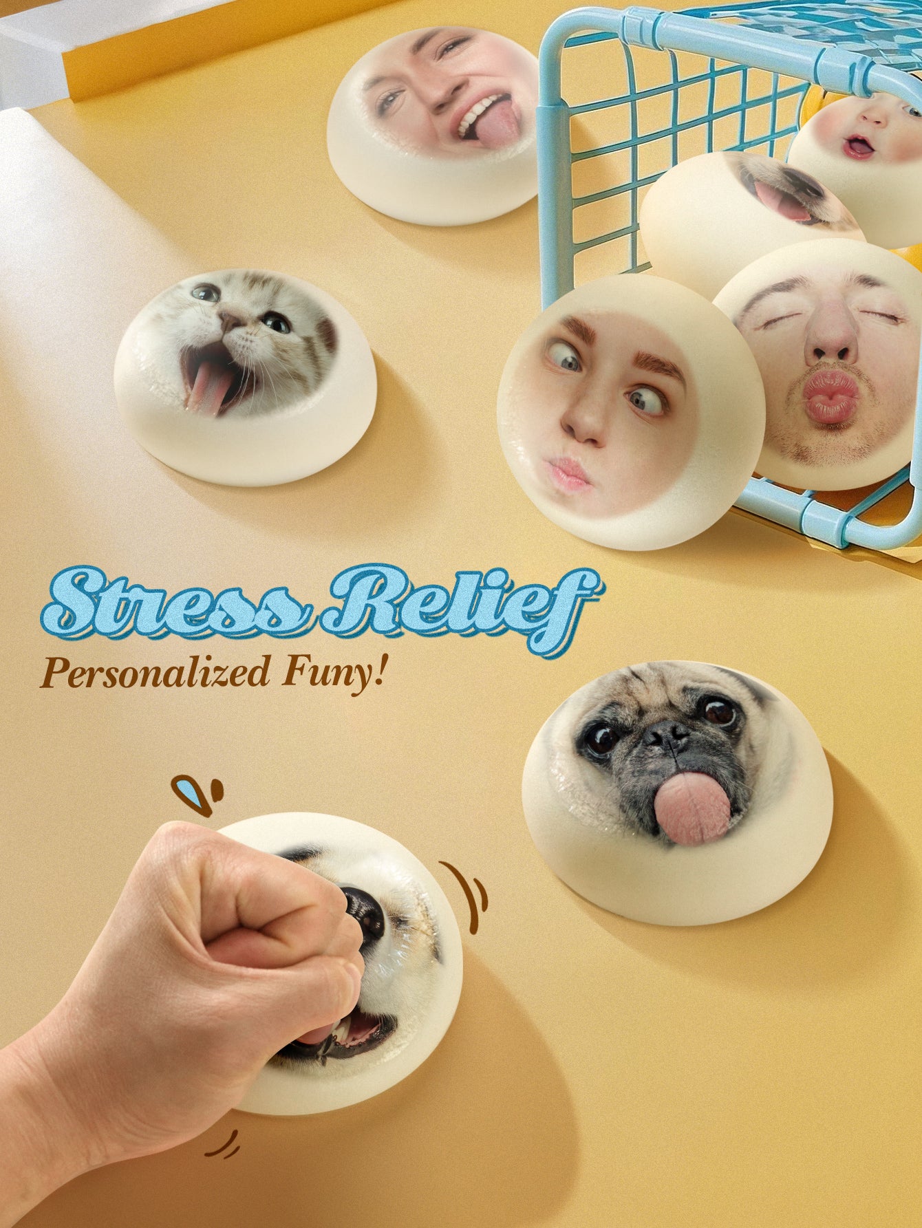 Custom Photo Stress Relief Bun Toy – Personalized Decompression Manju Style Toy - DiyGiftly