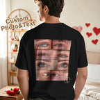 Custom Photo T-shirt Personalized Eyes Shirt for Couple Valentines Gift - DiyGiftly