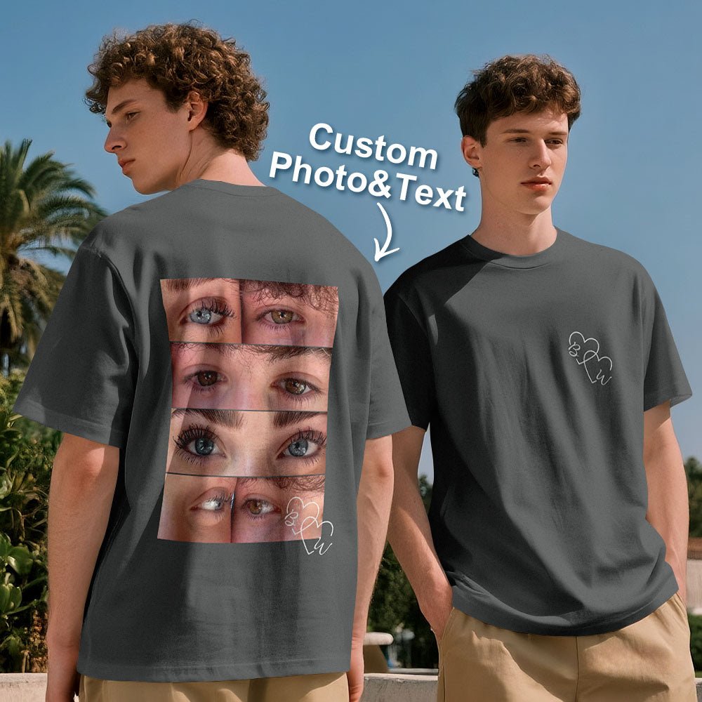 Custom Photo T-shirt Personalized Eyes Shirt for Couple Valentines Gift - DiyGiftly
