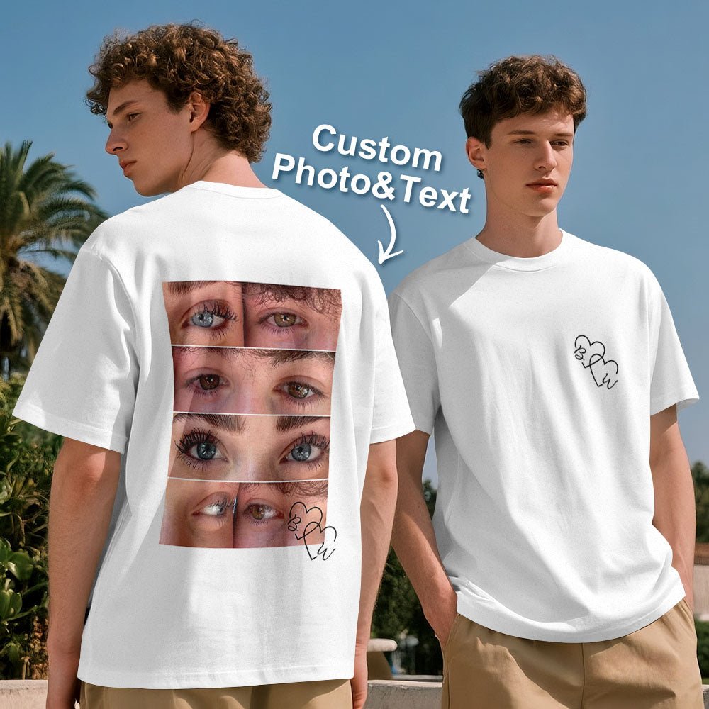 Custom Photo T-shirt Personalized Eyes Shirt for Couple Valentines Gift - DiyGiftly