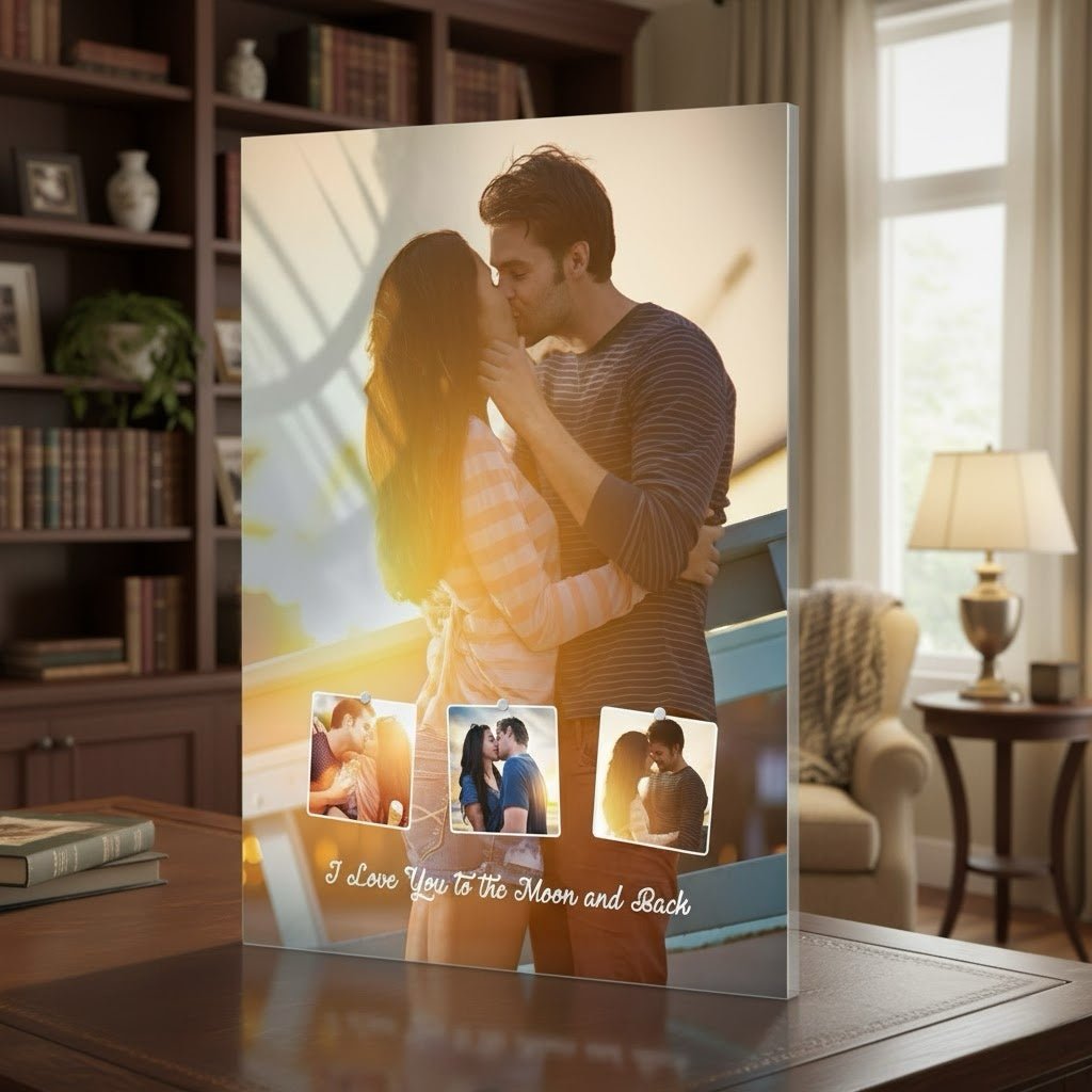 Custom Photo & Text Acrylic Plaque – Personalized Home Decor & Valentine's Day Gift - DiyGiftly
