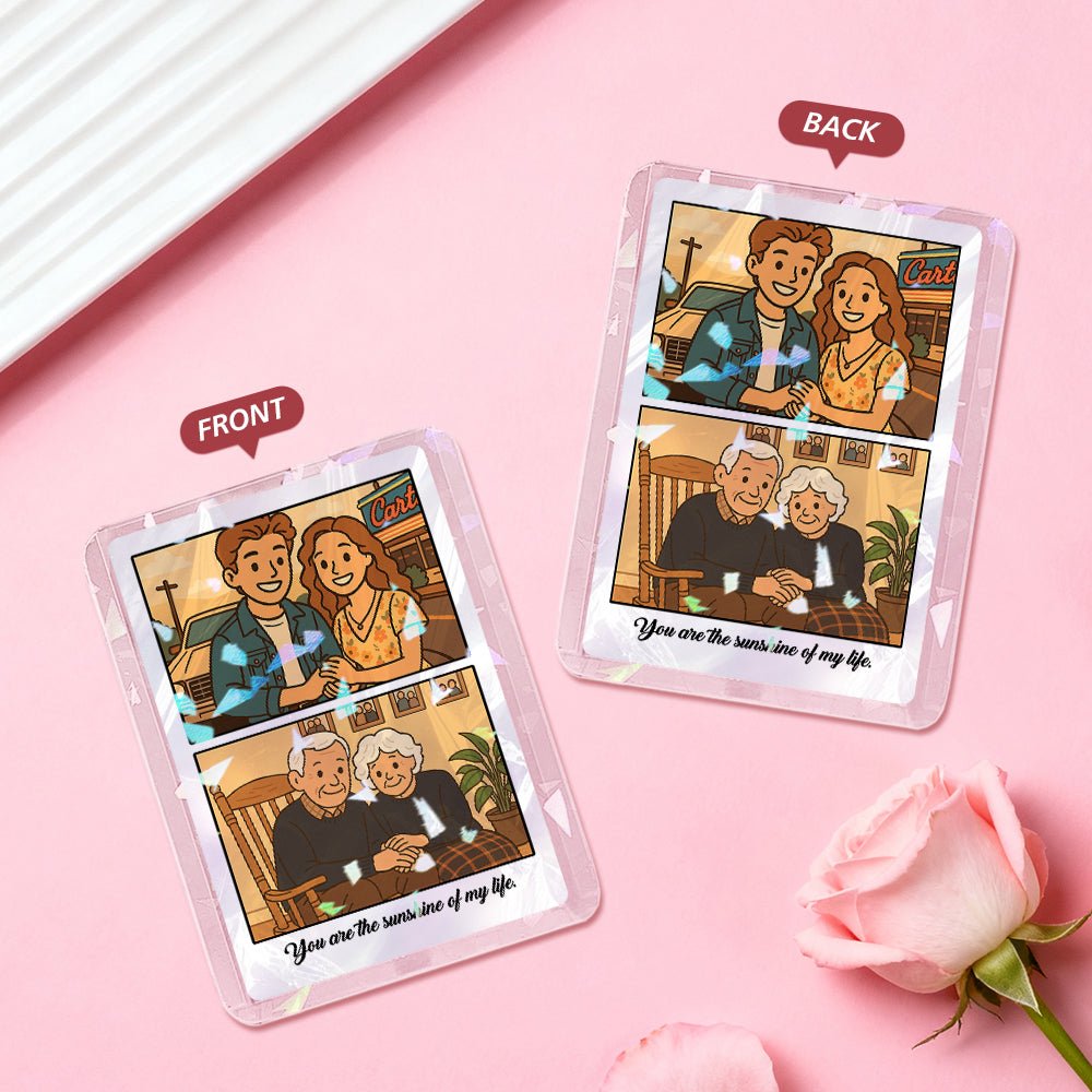 Custom Photo & Text Anime - Style Double - Sided Game Card Personalized Anniversary Gift - DiyGiftly