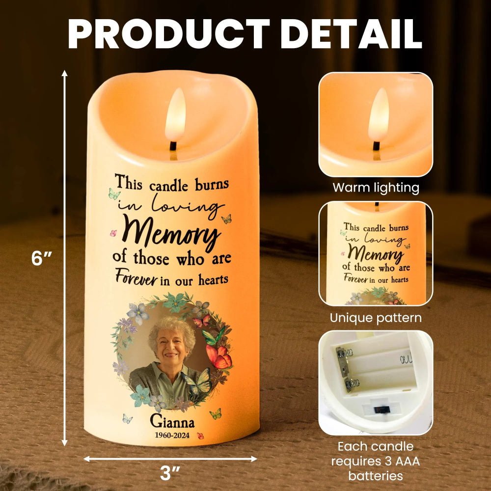 Custom Photo & Text Candle Light – Battery or USB Version Personalized Memorial Gift - DiyGiftly