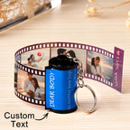 Custom Photo & Text Colorful Roll Film Keychain Camera Keychain with Wood Box Meaningful Gifts For Couples - DiyGiftly