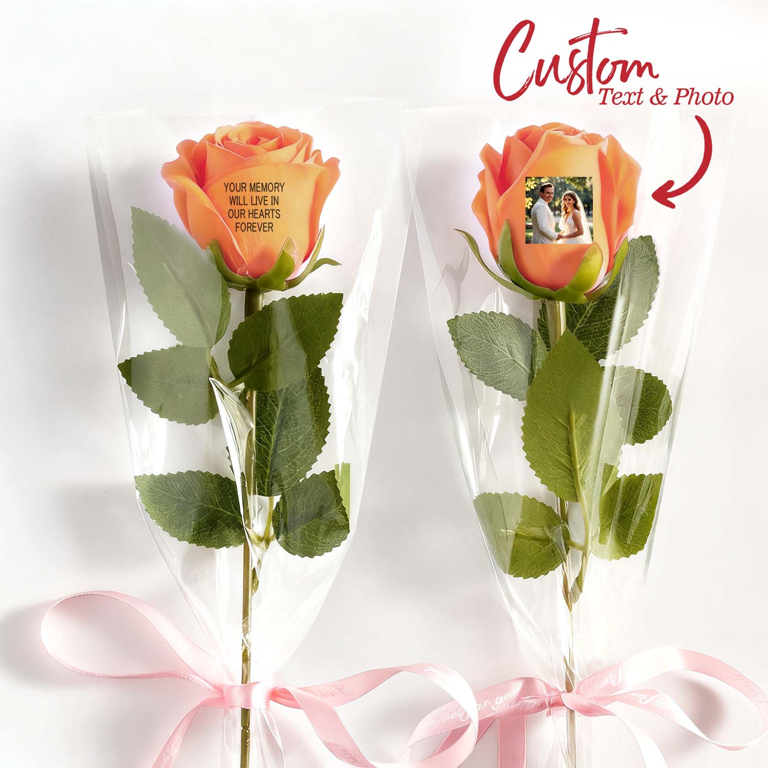 Custom Photo & Text Rose (Multiple Colors Available) – Personalized Valentine’s Day Gift Mother’s Day Gift - DiyGiftly