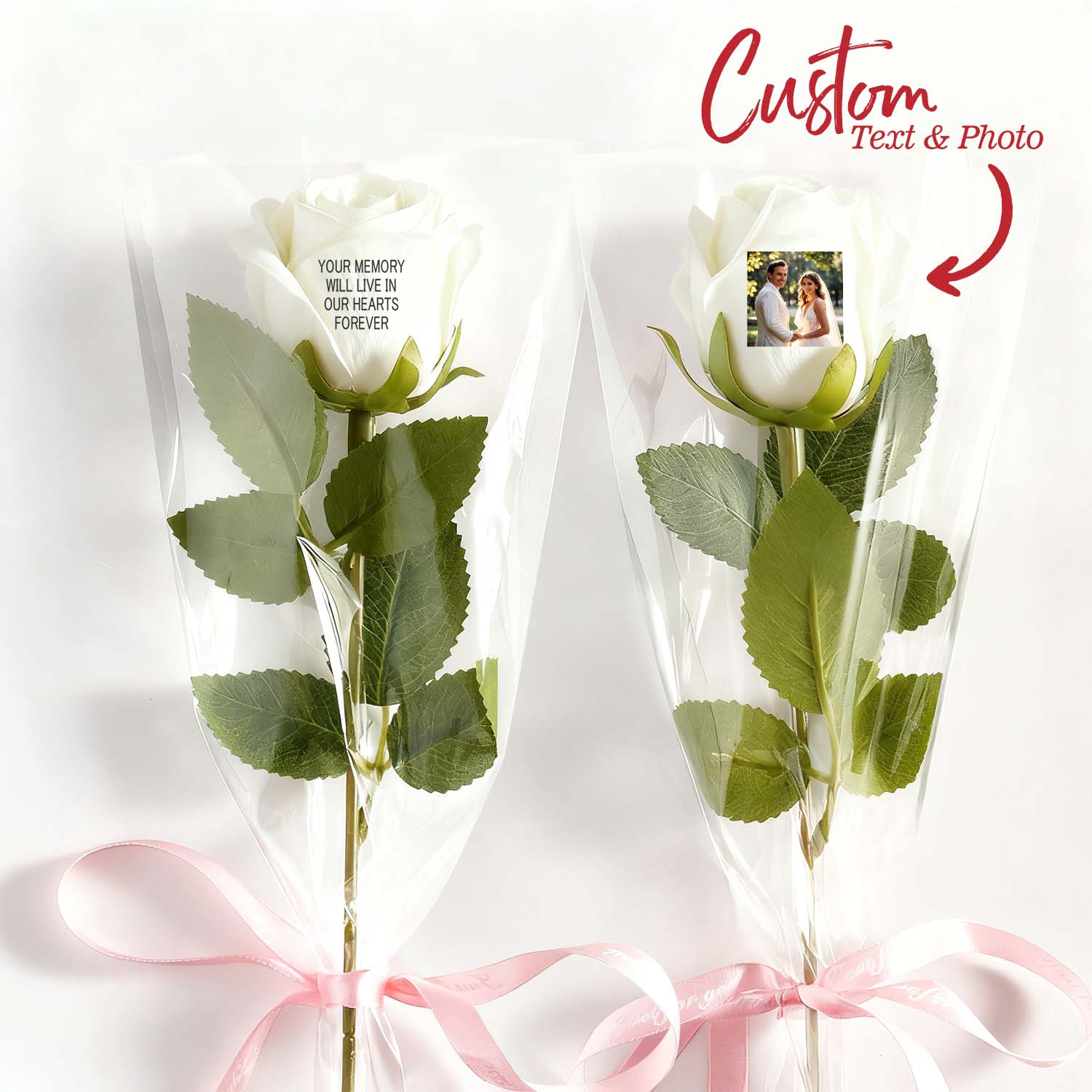 Custom Photo & Text Rose (Multiple Colors Available) – Personalized Valentine’s Day Gift Mother’s Day Gift - DiyGiftly