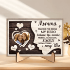 Custom Photo Thanks For Being My Guardian – Personalized Family 2 - Layered Wooden Plaque with Stand – A Meaningful Housewarming Gift for Mom, Honoring the Guardian Angel in Your Life 1121008 - DiyGiftly