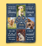 Blanket Personalized Pet Portrait Sympathy Gift for Loss of Dog Blanket Flannel