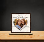 Custom Photo The Loveliest Masterpiece Of The Heart – Family Personalized 2 - Layer Wooden Plaque with Stand – Housewarming Gift for Mom, Grandma 1121540 - DiyGiftly
