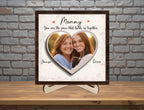 Custom Photo The Loveliest Masterpiece Of The Heart – Family Personalized 2 - Layer Wooden Plaque with Stand – Housewarming Gift for Mom, Grandma 1121540 - DiyGiftly