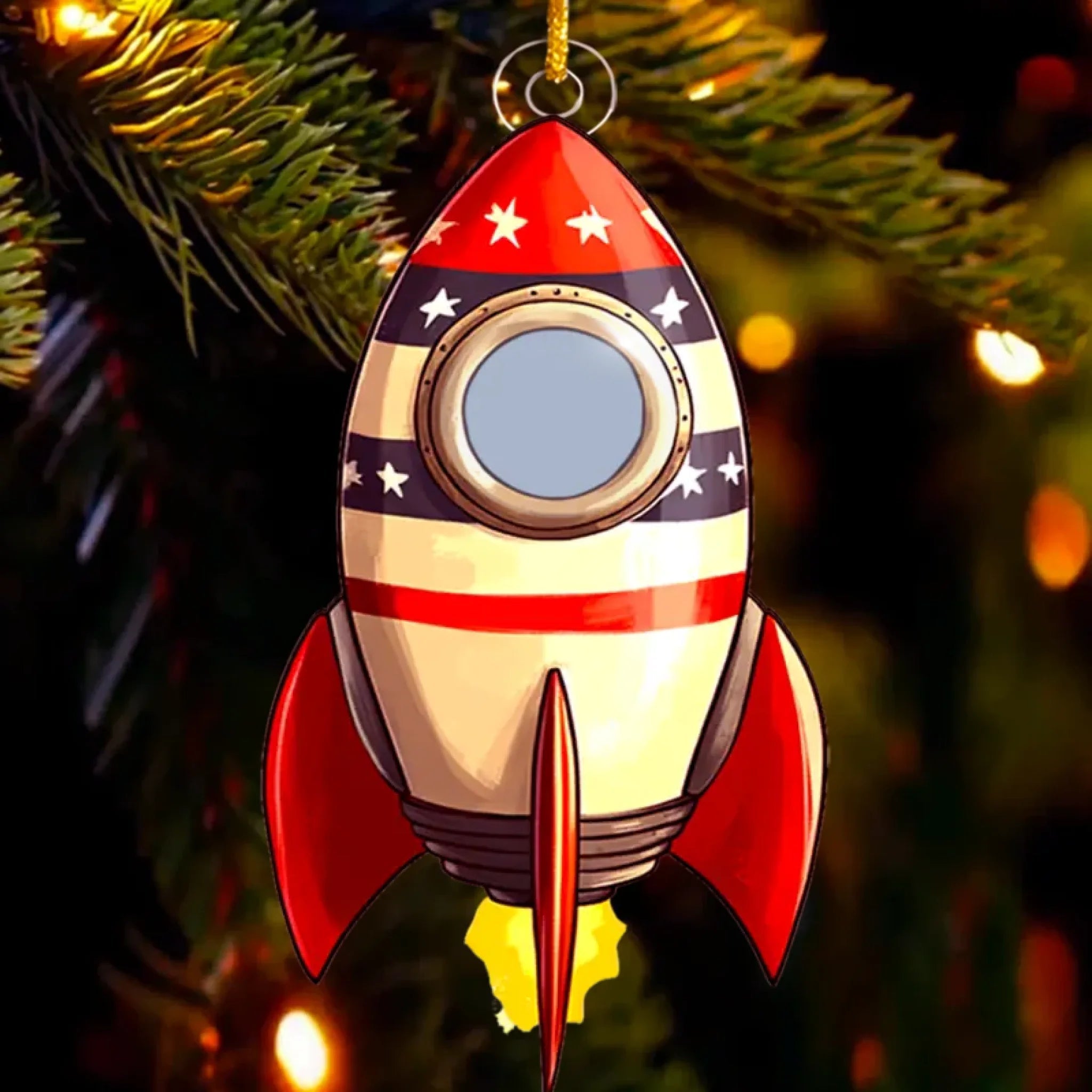 Custom Photo The Rocket - Family Personalized Custom Ornament - Acrylic Custom Shaped - Christmas Gift For Family Members 722108 - DiyGiftly