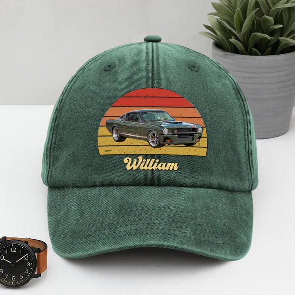 Custom Photo Vintage Retro Car Baseball Cap – Personalized Washed Denim Hat for Men Women, Adjustable Dad Hat Gift for Car Lovers 83926784 - DiyGiftly