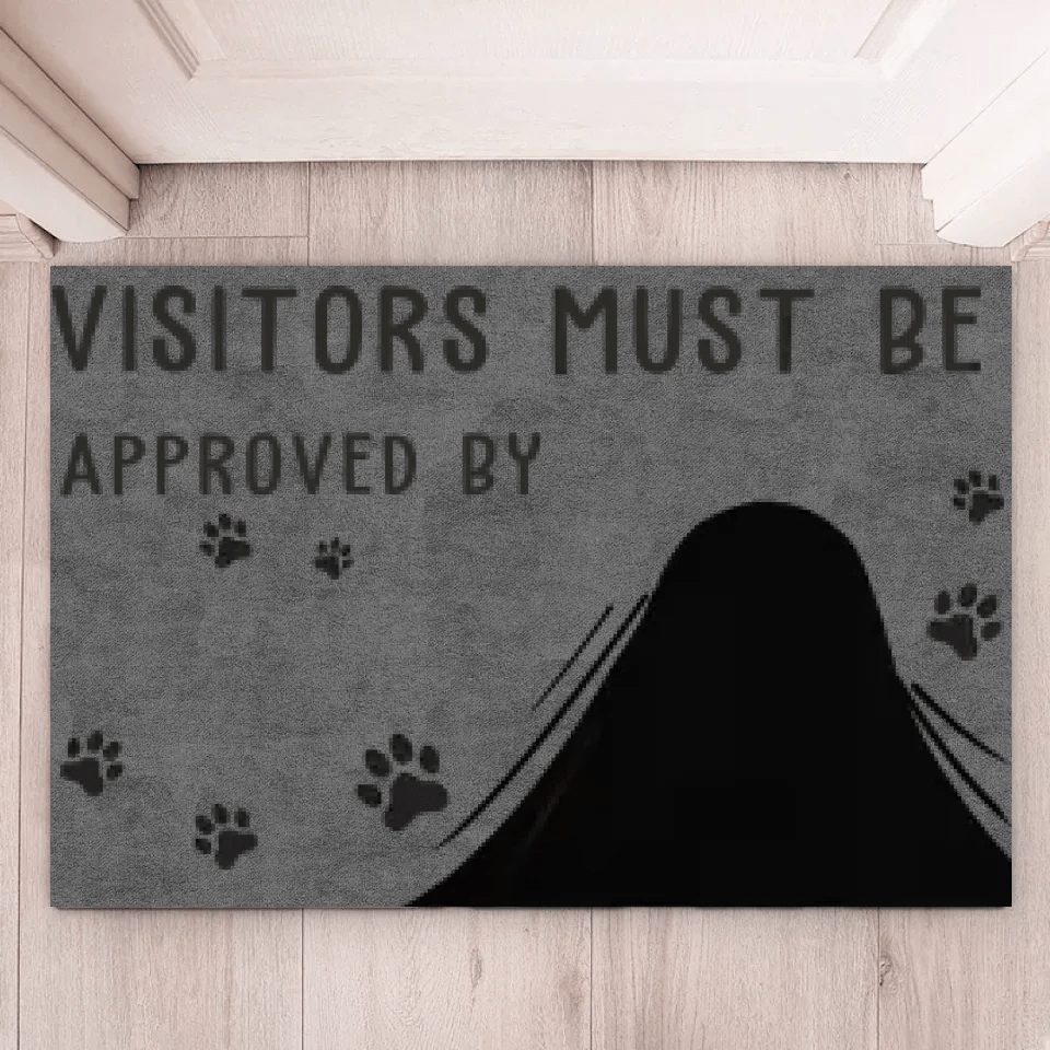 Custom Photo Visitors Must Be Approved By This Dog - Dog & Cat Personalized Custom Home Decor Decorative Mat - House Warming Gift For Pet Owners, Pet Lovers 657512 - 657488 - DiyGiftly