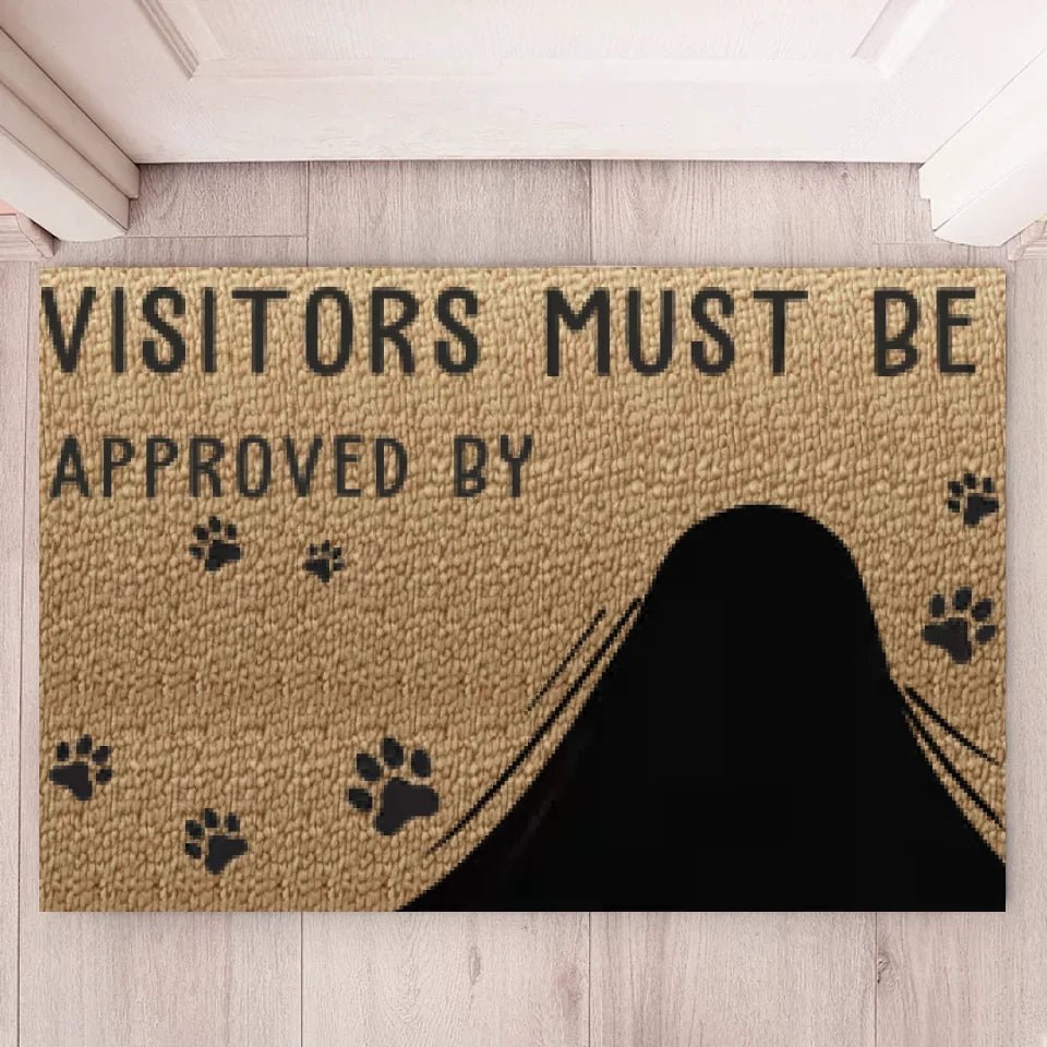 Custom Photo Visitors Must Be Approved By This Dog - Dog & Cat Personalized Custom Home Decor Decorative Mat - House Warming Gift For Pet Owners, Pet Lovers 657512 - 657488 - DiyGiftly