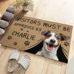 Custom Photo Visitors Must Be Approved By This Dog - Dog & Cat Personalized Custom Home Decor Decorative Mat - House Warming Gift For Pet Owners, Pet Lovers 685837 - DiyGiftly