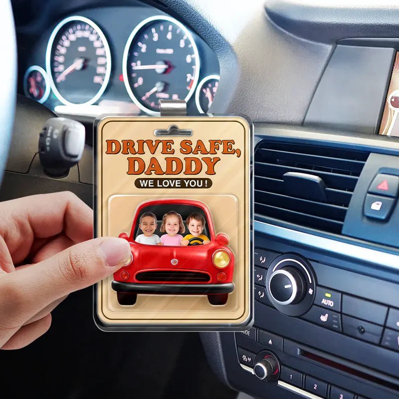 Custom Photo We Love You Daddy Personalized Acrylic Car Visor Clip – Custom Shaped Car Accessory, Unique Gift for Dad, Father, Grandpa, or Husband, Perfect for Birthday, Father’s Day, Christmas 52346880 - DiyGiftly