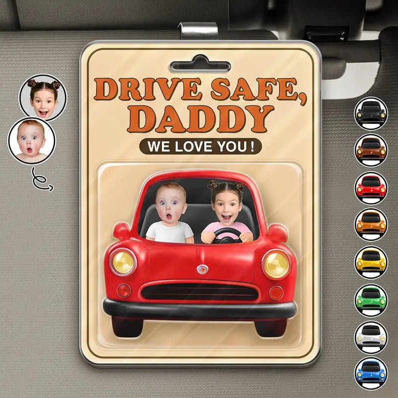 Custom Photo We Love You Daddy Personalized Acrylic Car Visor Clip – Custom Shaped Car Accessory, Unique Gift for Dad, Father, Grandpa, or Husband, Perfect for Birthday, Father’s Day, Christmas 52346880 - DiyGiftly