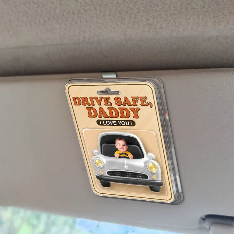 Custom Photo We Love You Daddy Personalized Acrylic Car Visor Clip – Custom Shaped Car Accessory, Unique Gift for Dad, Father, Grandpa, or Husband, Perfect for Birthday, Father’s Day, Christmas 52346880 - DiyGiftly