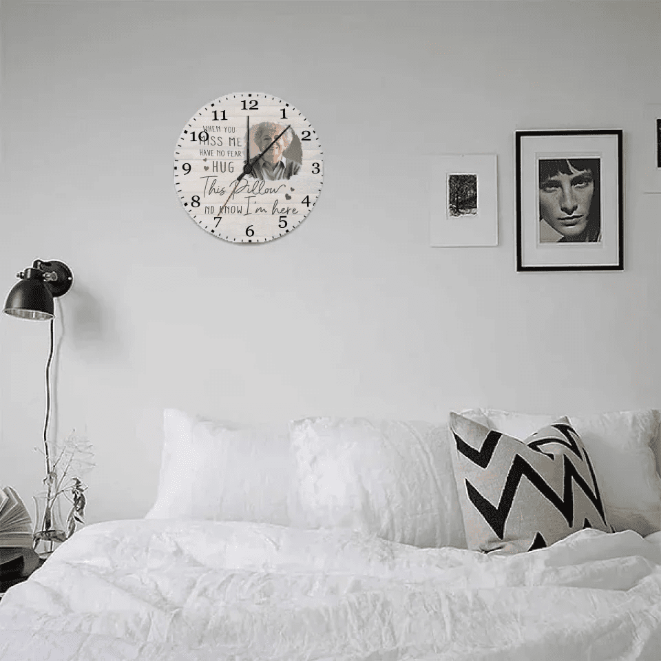 Custom Photo When You Miss Me - Loving, Memorial Gift For Family, Siblings, Friends - Personalized Wall Clock 742736 - DiyGiftly