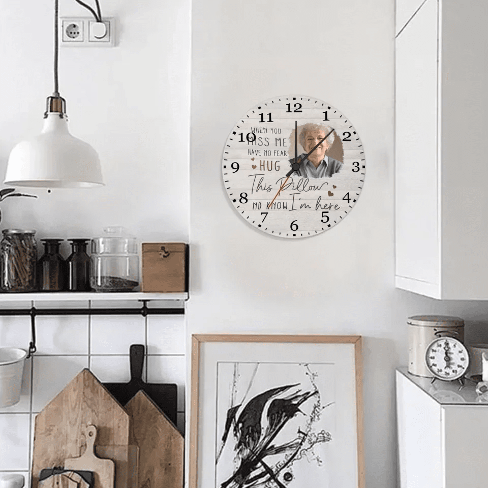 Custom Photo When You Miss Me - Loving, Memorial Gift For Family, Siblings, Friends - Personalized Wall Clock 742736 - DiyGiftly