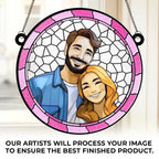 Custom Photo Where There Is Love There Is Life - Couple Personalized Window Hanging Suncatcher Ornament - Gift For Husband Wife, Anniversary 660581 - DiyGiftly