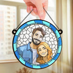 Custom Photo Where There Is Love There Is Life - Couple Personalized Window Hanging Suncatcher Ornament - Gift For Husband Wife, Anniversary 660581 - DiyGiftly