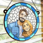 Custom Photo Where There Is Love There Is Life - Couple Personalized Window Hanging Suncatcher Ornament - Gift For Husband Wife, Anniversary 660581 - DiyGiftly