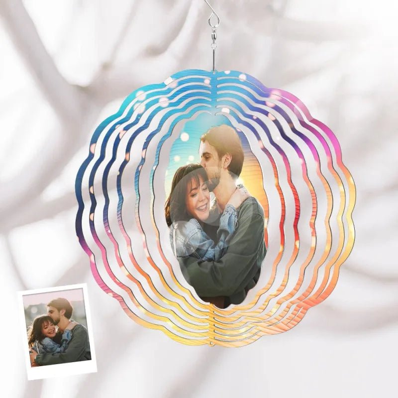custom photo keepsake wind spinner chime for porch decor