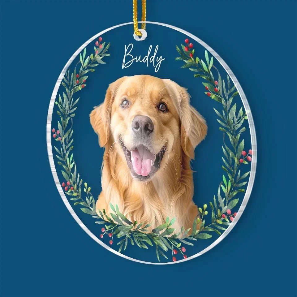 Acrylic Personalized Photo Ornament Christmas Sympathy Gift for Loss of Dog