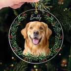 Ornament Personalized Photo Christmas Sympathy Gift for Loss of Dog Acrylic