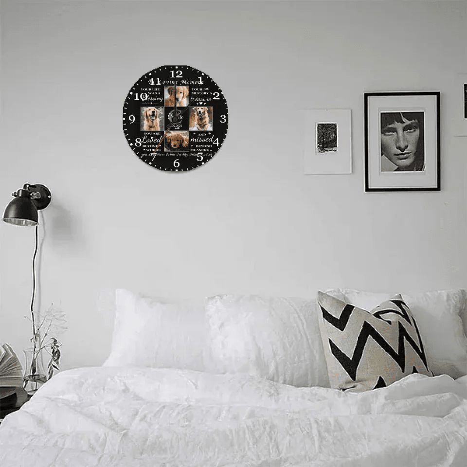 Custom Photo You Are Loved Beyond Words - Memorial Personalized Custom Wall Clock - Sympathy Gift For Pet Owners, Pet Lovers 743143 - DiyGiftly
