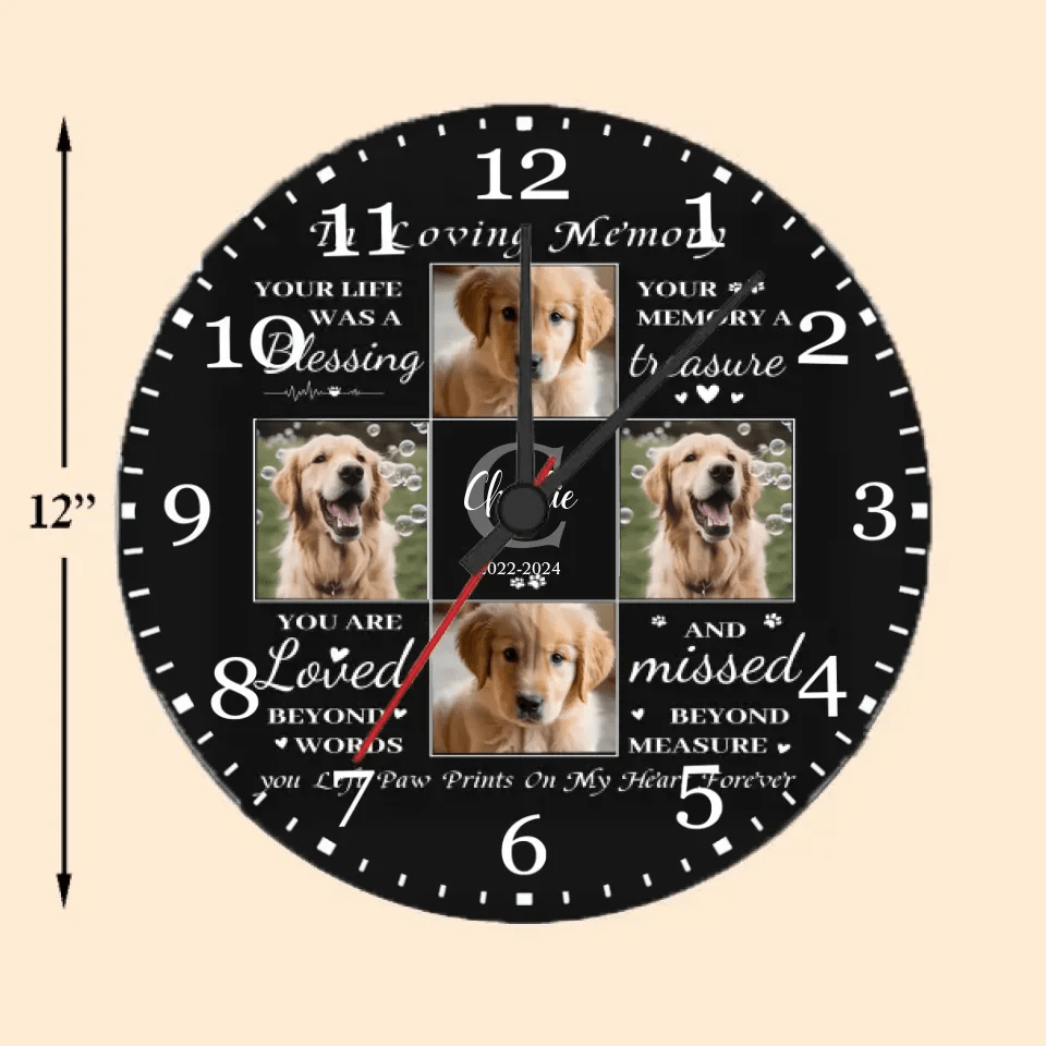 Custom Photo You Are Loved Beyond Words - Memorial Personalized Custom Wall Clock - Sympathy Gift For Pet Owners, Pet Lovers 743143 - DiyGiftly