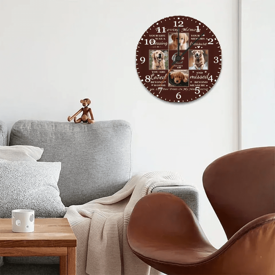 Custom Photo You Are Loved Beyond Words - Memorial Personalized Custom Wall Clock - Sympathy Gift For Pet Owners, Pet Lovers 743143 - DiyGiftly