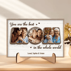 Custom Photo You Are The World – Family Personalized 2 - Layered Wooden Plaque with Stand, Unique Housewarming and Mother’s Day Gift for Mom 1121868 - DiyGiftly