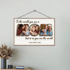 Custom Photo You Are The World – Family Personalized 2 - Layered Wooden Plaque with Stand, Unique Housewarming and Mother’s Day Gift for Mom 1121868 - DiyGiftly