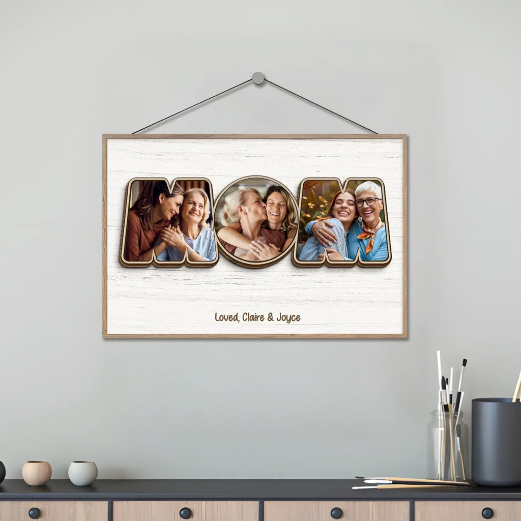 Custom Photo You Are The World – Family Personalized 2 - Layered Wooden Plaque with Stand, Unique Housewarming and Mother’s Day Gift for Mom 1121868 - DiyGiftly